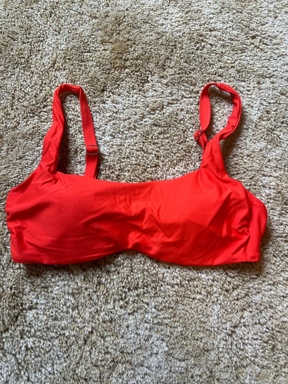 Athleta Red Scoop Neck Bathing Suit Top